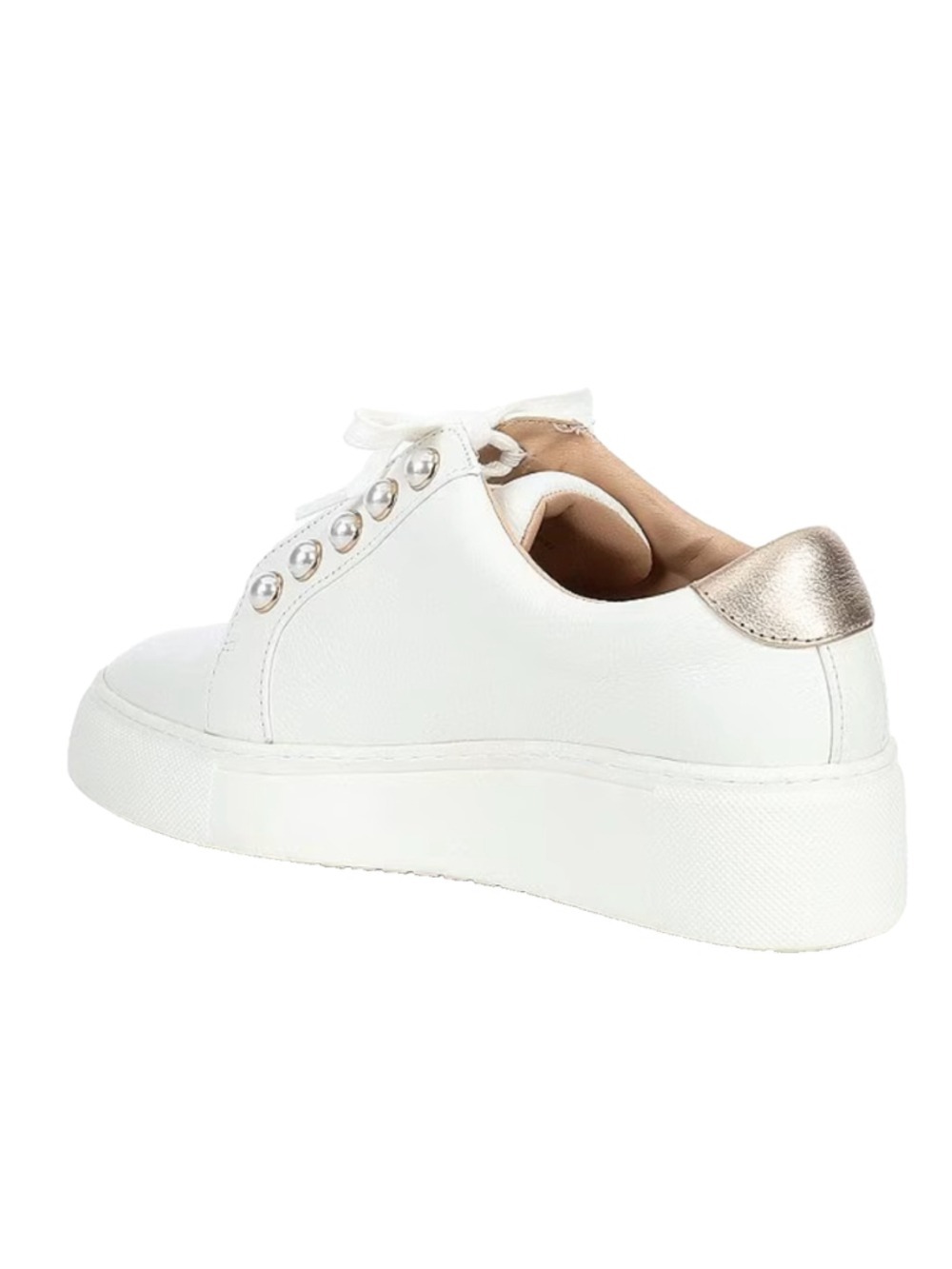 Alex Marie Wrenna Pearl Stud Embellished Leather Platform Sneakers 8.5 M